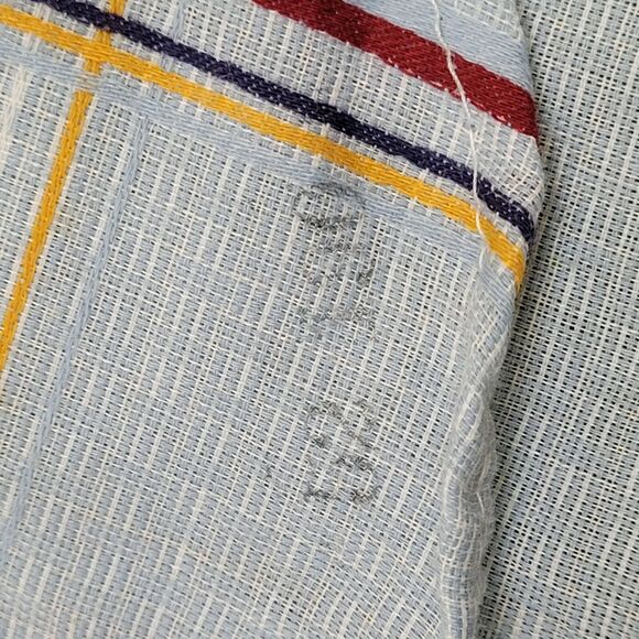 Vintage 80s MOD Plaid Button Shirt Medium 20x30 Blue USA - Picture 2 of 11